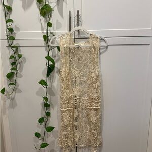 Umgee Cream Lace Crochet Top